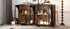 4-Door Large Storage Sideboard Buffet Cabinet with Glass Doors Arched Cabinet (Black)