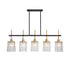 Chandelier 5 Light, Fixture Over Table - Black / Gold