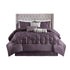 7 Piece Tufted Comforter Set in Plum for King Beds