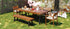 Acacia Wood Outdoor Dining Set with Ergonomic Seating - Seats 7-8