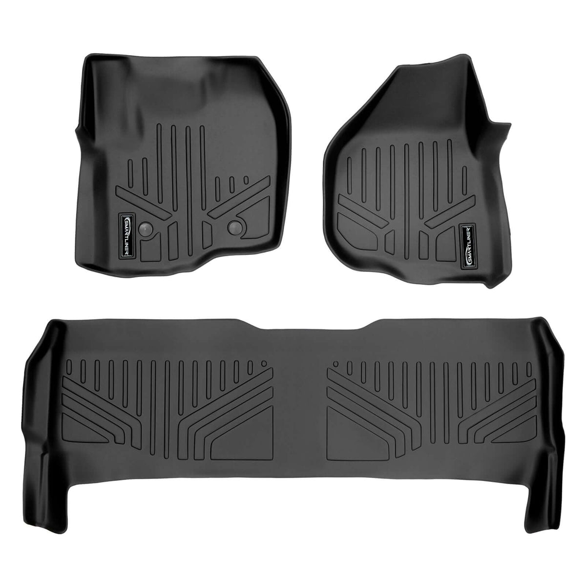 SMARTLINER Custom Fit Floor Liners For 2012-2016 F-250/F-350/F-450 Super Duty Crew Cab with Raised Drivers Side Pedal