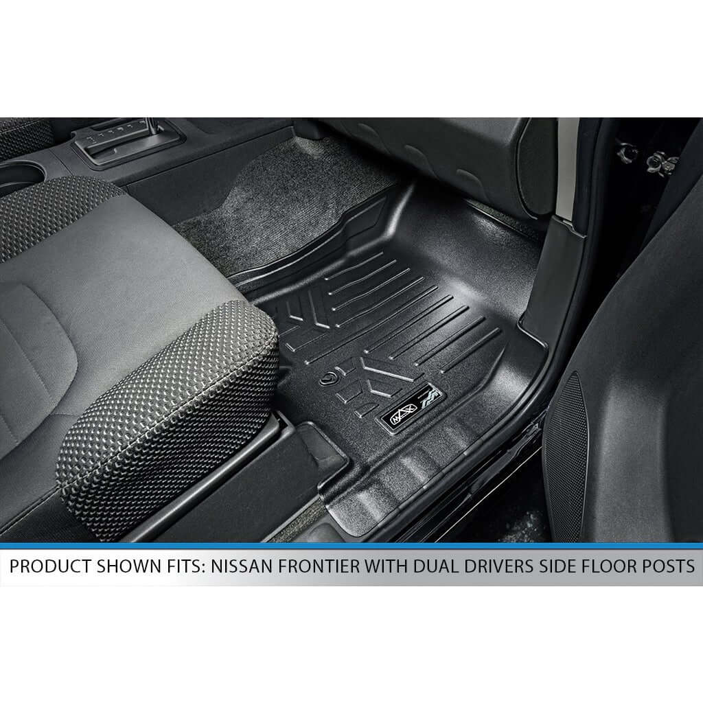 SmartCoverage™ Custom Fit Floor Liners For 2008-2021 Nissan Frontier Crew Cab with Dual Drivers Side Floor Posts