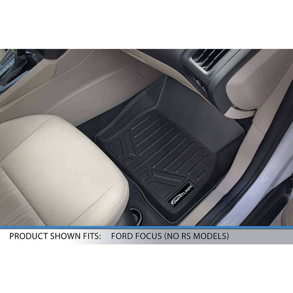 SMARTLINER Custom Fit Floor Liners For 2012-2018 Ford Focus Sedan W/O Subwoofer (No SR Models)