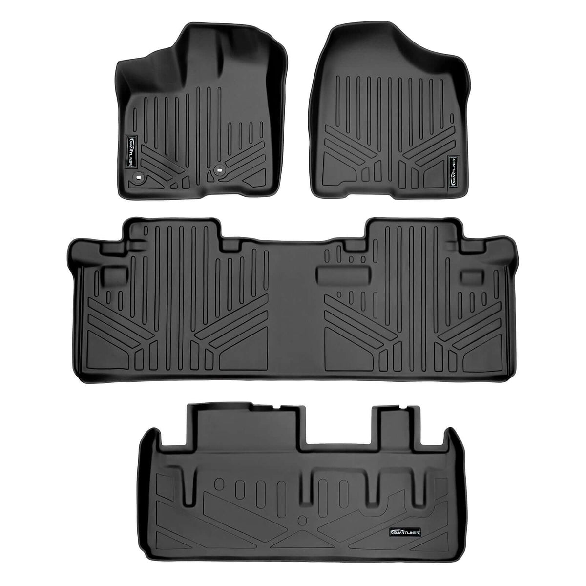 SMARTLINER Custom Fit Floor Liners For 2013-2020 Toyota Sienna (8 Passenger Model)