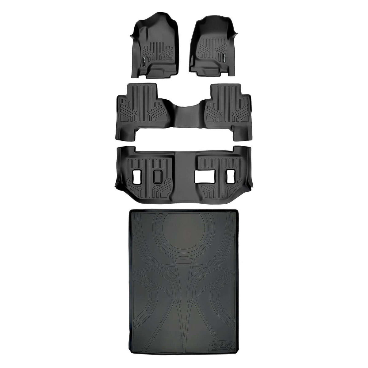 SMARTLINER Custom Fit Floor Liners For 2015-2020 Cadillac Escalade ESV with 2nd Row Bench Seat