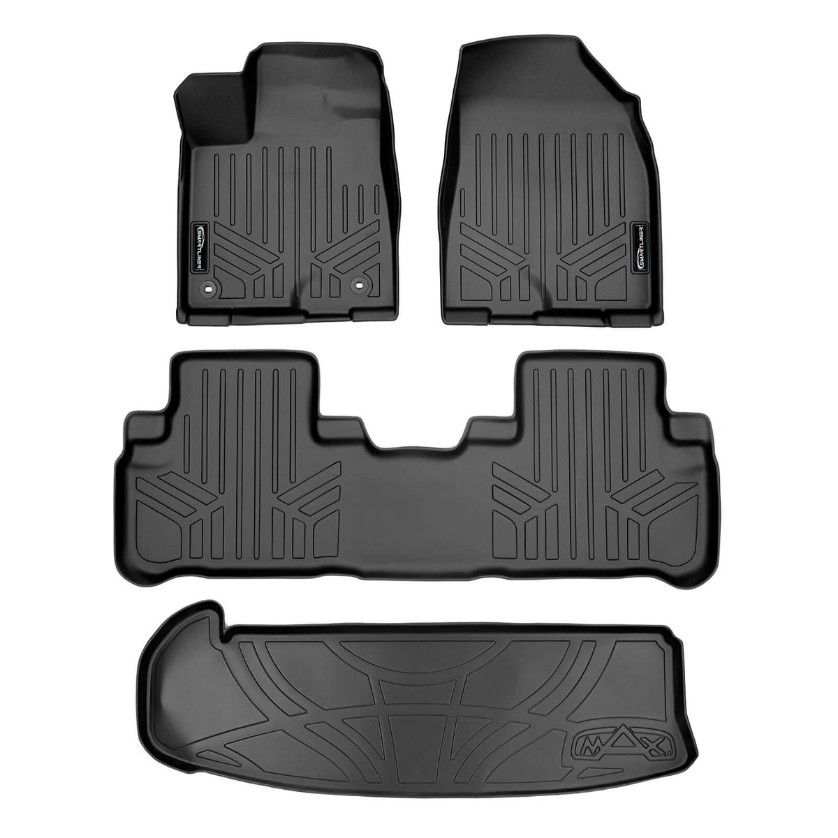 SMARTLINER Custom Fit Floor Liners For 2014-2019 Toyota Highlander (with 2nd Row Bench Seat)