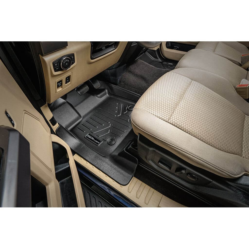 SmartCoverage™ Custom Fit Floor Liners For 2015-2025 Ford F-150 SuperCrew Cab with 1st Row Bench Seat (No OTH and no 2nd Row Underseat Storage) Vinyl Flooring