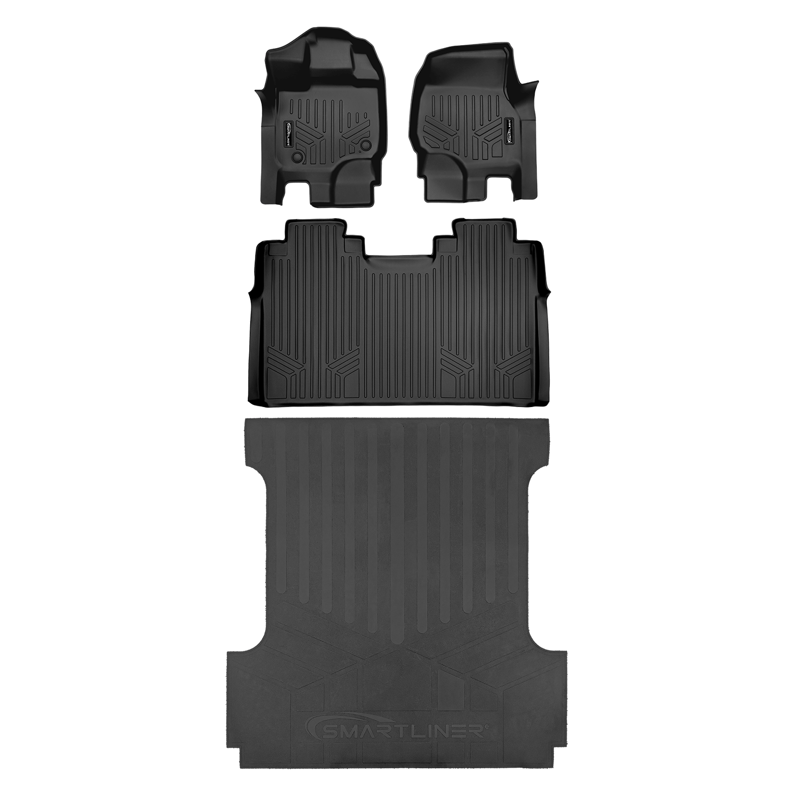 SmartCoverage™ Custom Fit Floor Liners For 2015-2025 Ford F-150 SuperCrew Cab with 1st Row Bench Seat (No OTH and no 2nd Row Underseat Storage) Vinyl Flooring