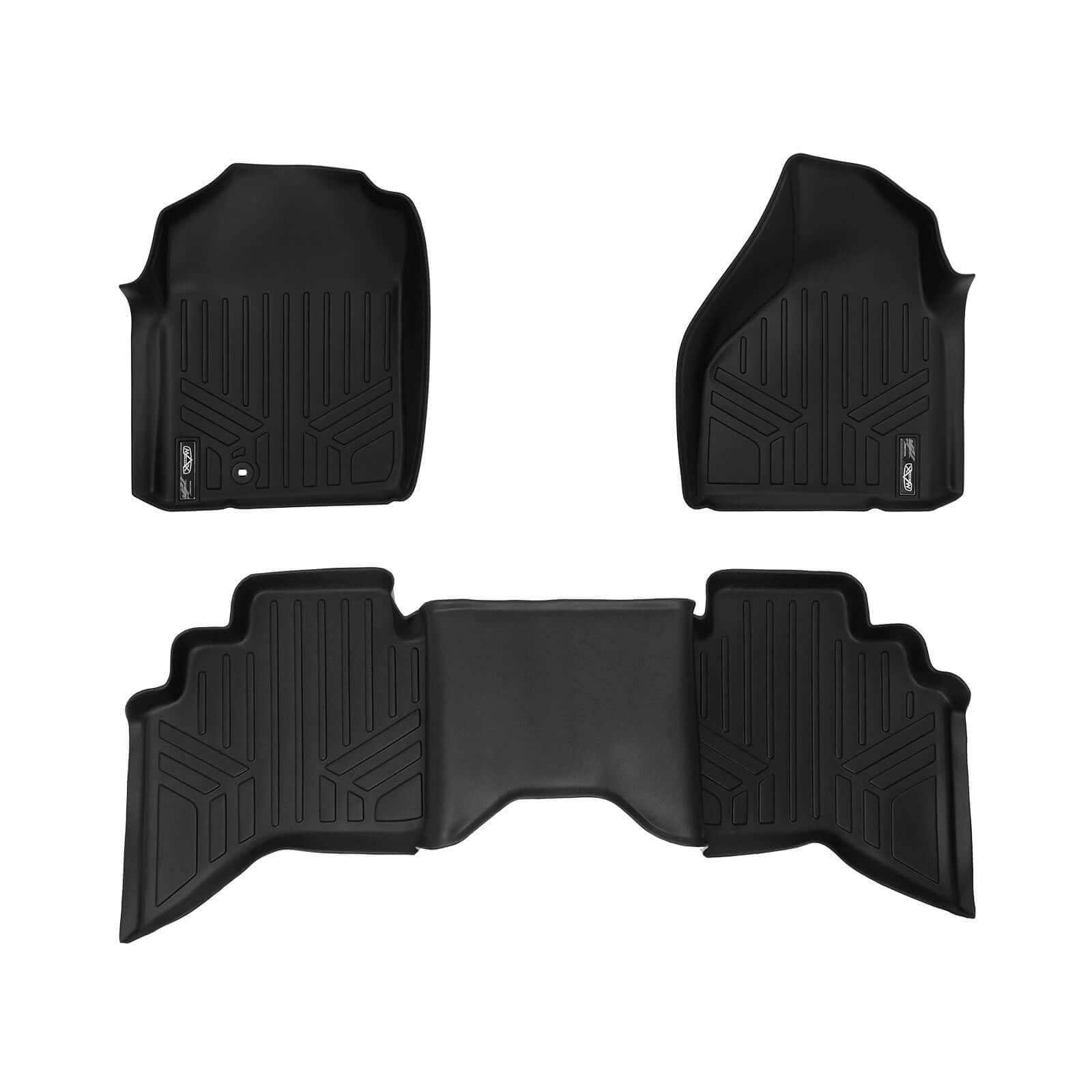 SMARTLINER Custom Fit Floor Liners For 2002-2008 Dodge Ram 1500 Quad Cab / 2003-2009 Ram 2500/3500 Quad Cab Bench seat With OTH Coverage