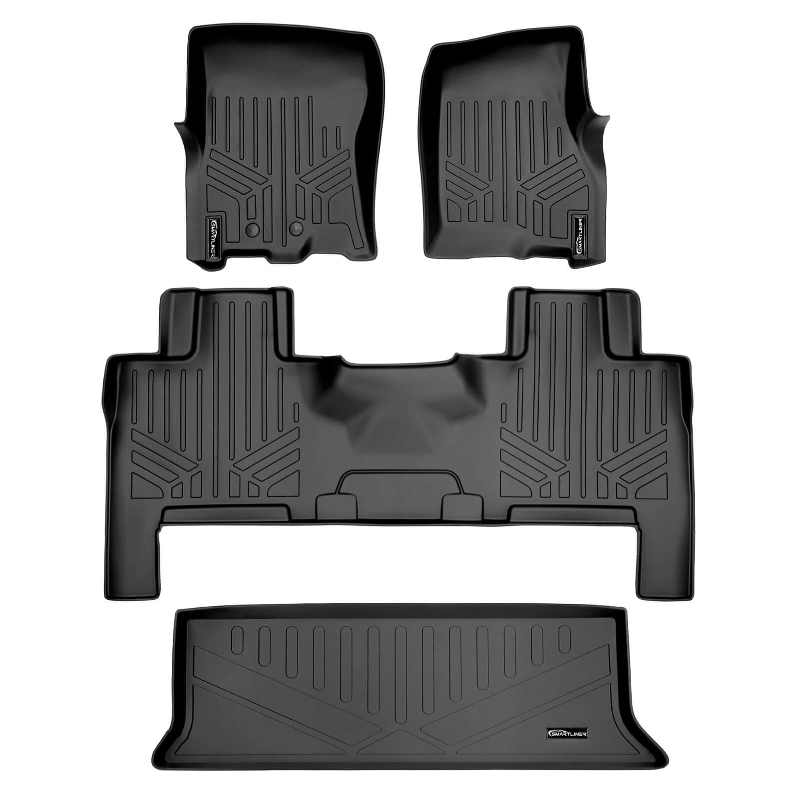 SMARTLINER Custom Fit Floor Liners For 2011-2017 Ford Expedition/Lincoln Navigator with 2nd Row Bench Seat or Console