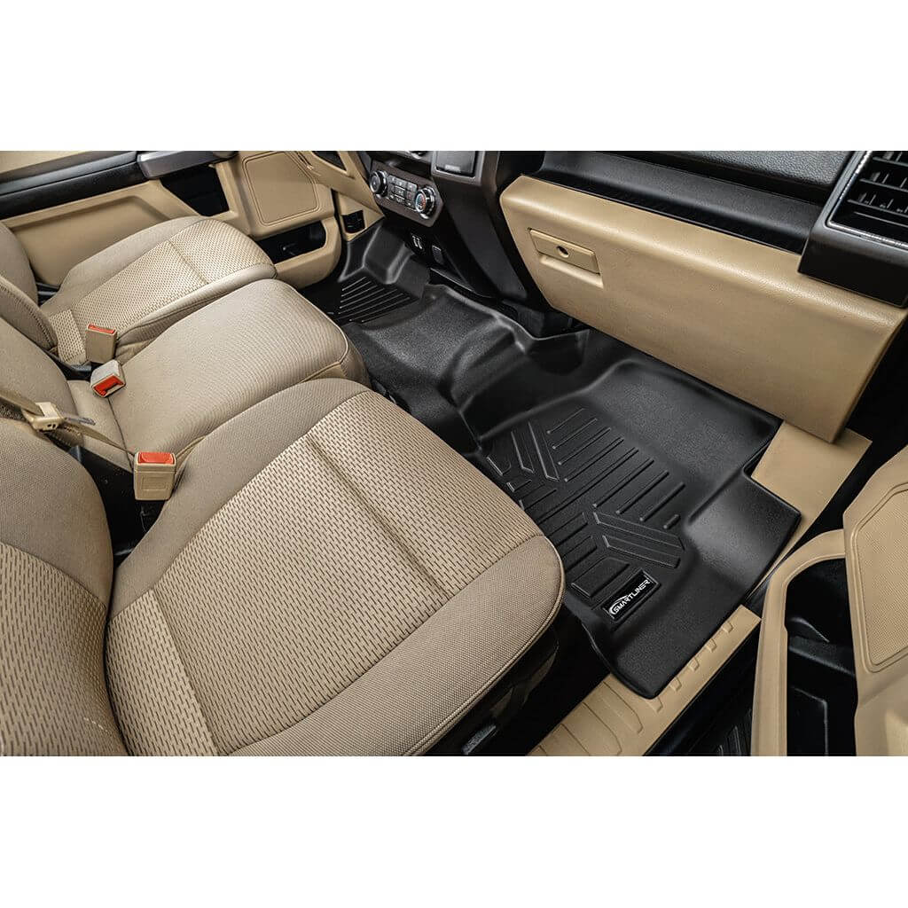 SMARTLINER Custom Fit Floor Liners For 2015-2025 Ford F-150 SuperCab with 1st Row Bench Seat with OTH Coverage & Vinyl Flooring
