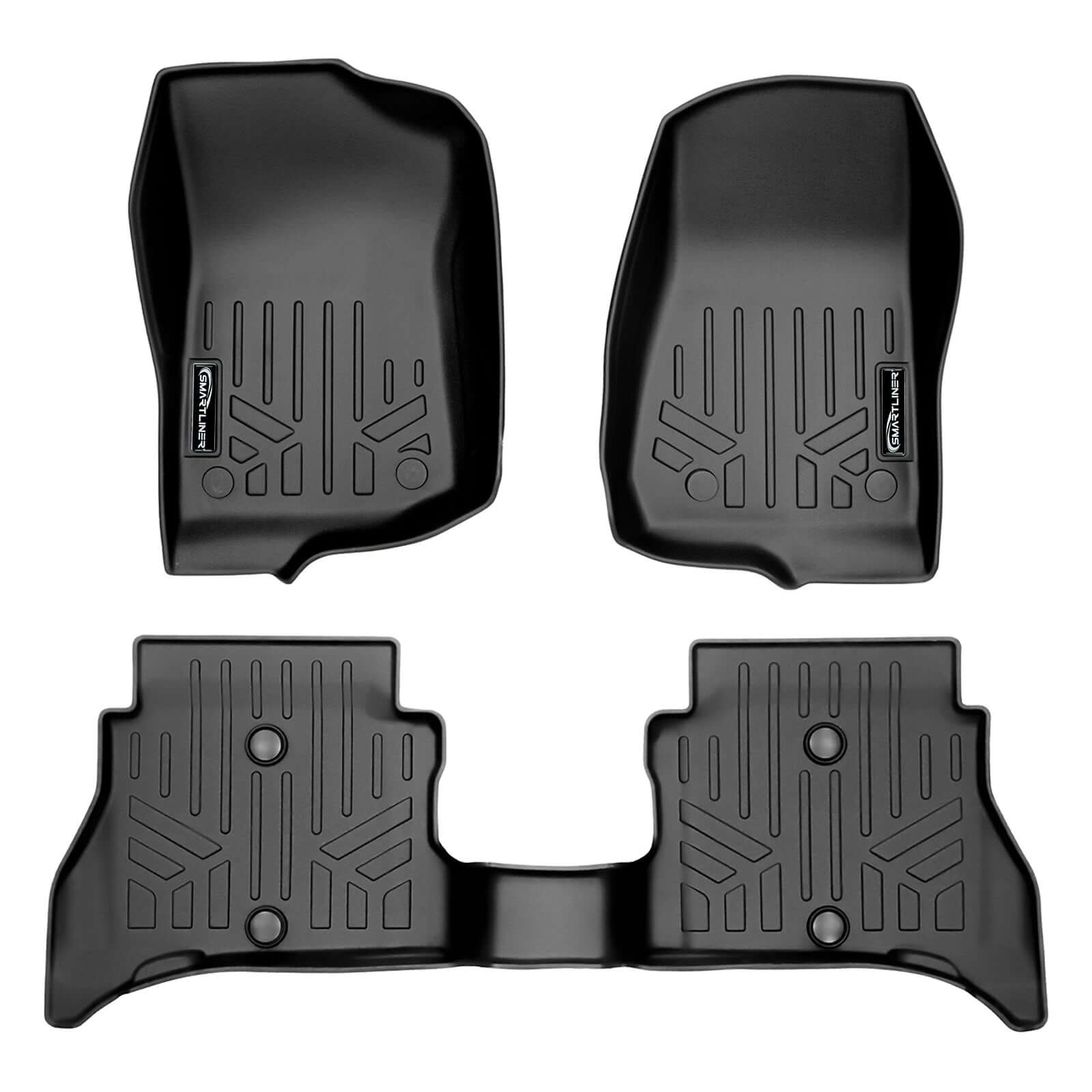 SMARTLINER Custom Fit Floor Liners For 2021-2025 Jeep Wrangler 4xe (With Trail-Rail system)
