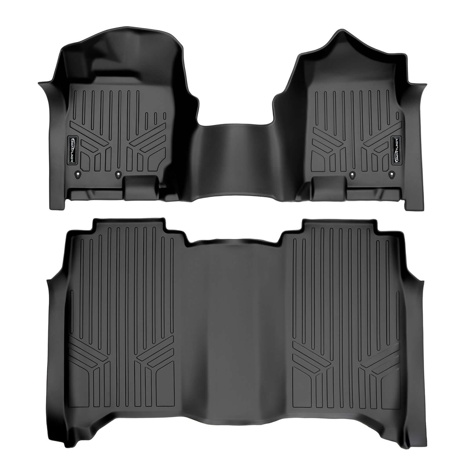 SMARTLINER Custom Fit Floor Liners For 2017-2024 Nissan Titan Crew Cab with 1st Row Bench Seat No Underseat ToolBox and OTH Coverage
