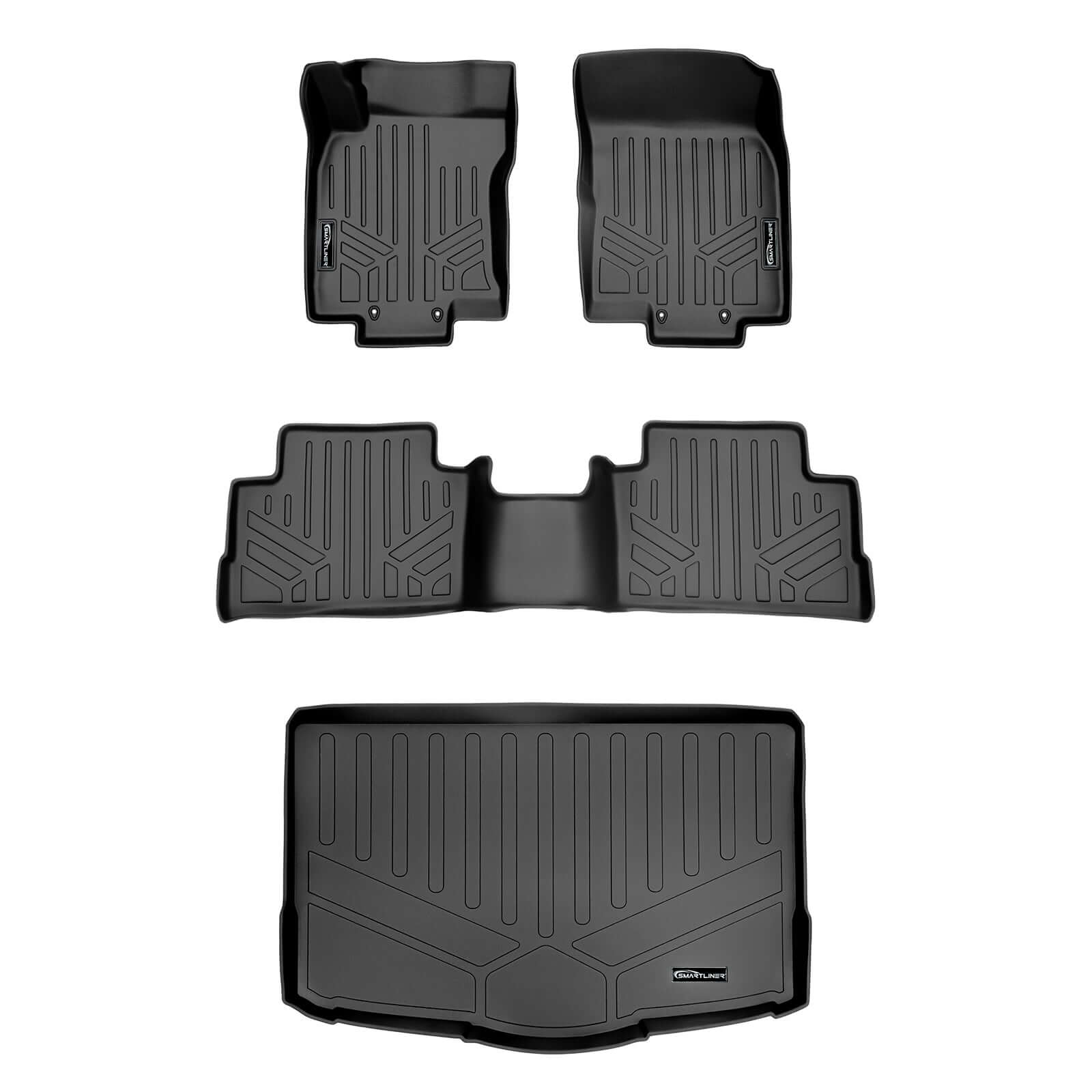 SMARTLINER Custom Fit Floor Liners For 2017-2024 Nissan Rogue Sport - Factory Cargo Tray in Lowest Position