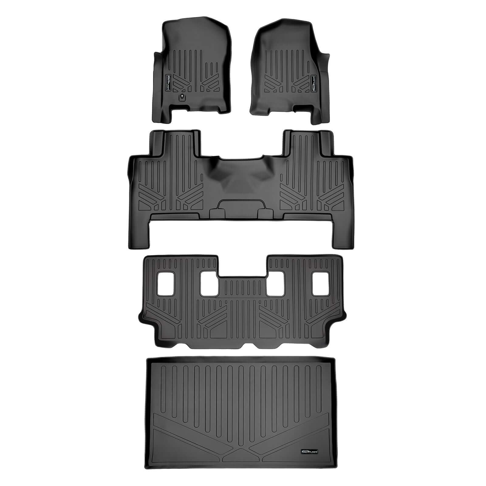 Smart Trim™ Custom Fit Floor Liners For 2007 - 2017 Ford Expedition EL/Lincoln Navigator L (with 2nd Row Bench Seat or Console)