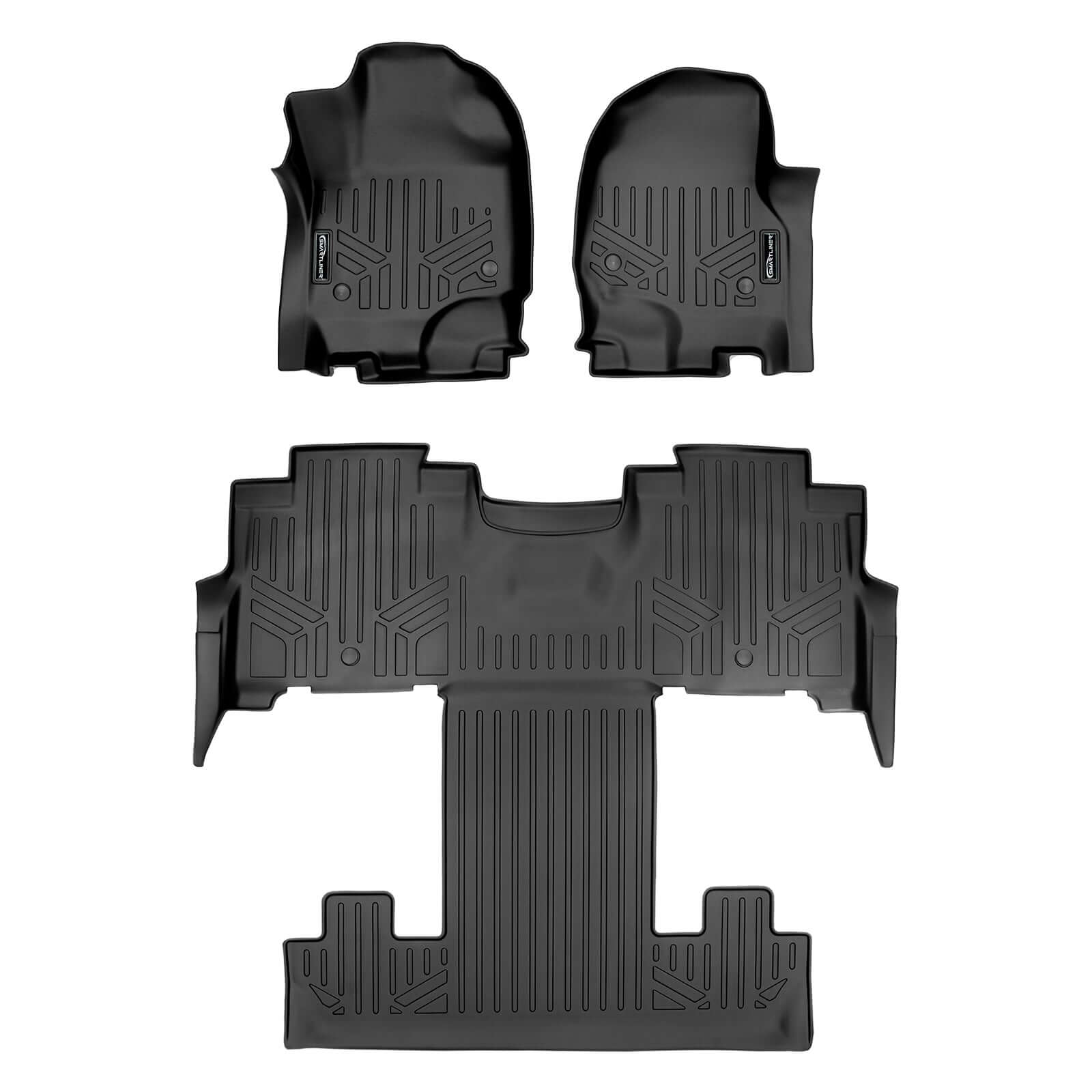 Smart Trim™ Custom Fit Floor Liners For 2018-2024 Ford Expedition/Lincoln Navigator 2nd Row Bucket Seats (no Max or L)
