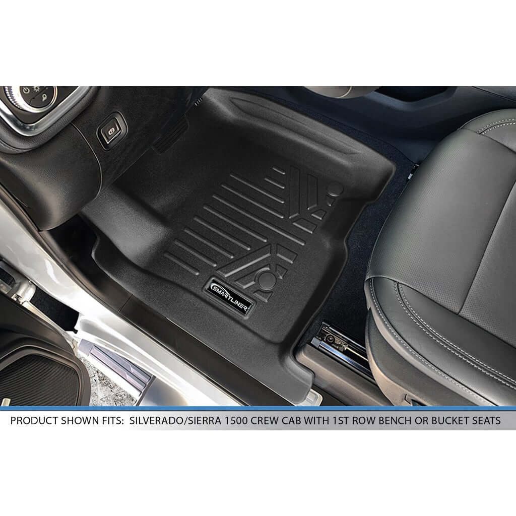 SmartCoverage™ Custom Fit Floor Liners For 2019-2025 1500 Silverado/Sierra Crew Cab 2019-2024 Crew Cab