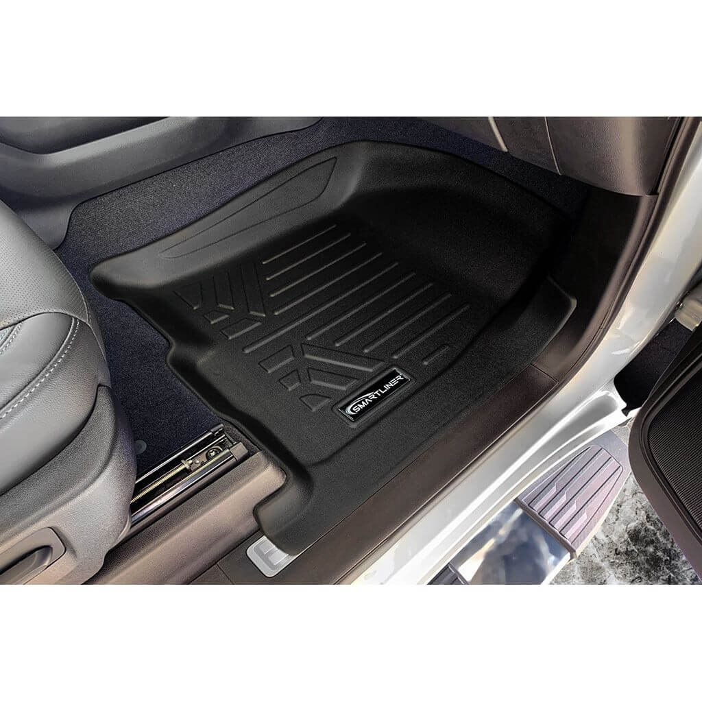 SmartCoverage™ Custom Fit Floor Liners For 2019-2024 Chevrolet Silverado 1500 Crew Cab With 1st Row Bench Seat (No OTH Coverage) and Carpeted Flooring without the 2nd Row Underseat Storage