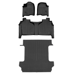 SmartCoverage™ Custom Fit Floor Liners For 2019-2025 Chevrolet Silverado 1500 Crew Cab With 1st Row Bench Seat (OTH Coverage) and Carpeted Flooring with the 2nd Row Underseat Storage