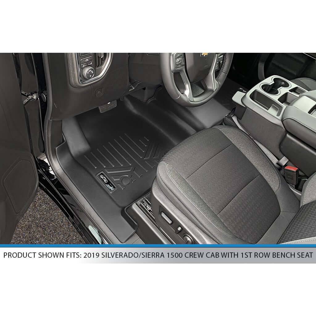 SMARTLINER Custom Fit Floor Liners For 2019-2022 Silverado/Sierra 2500/3500 Crew Cab with 1st Row Bench Seat