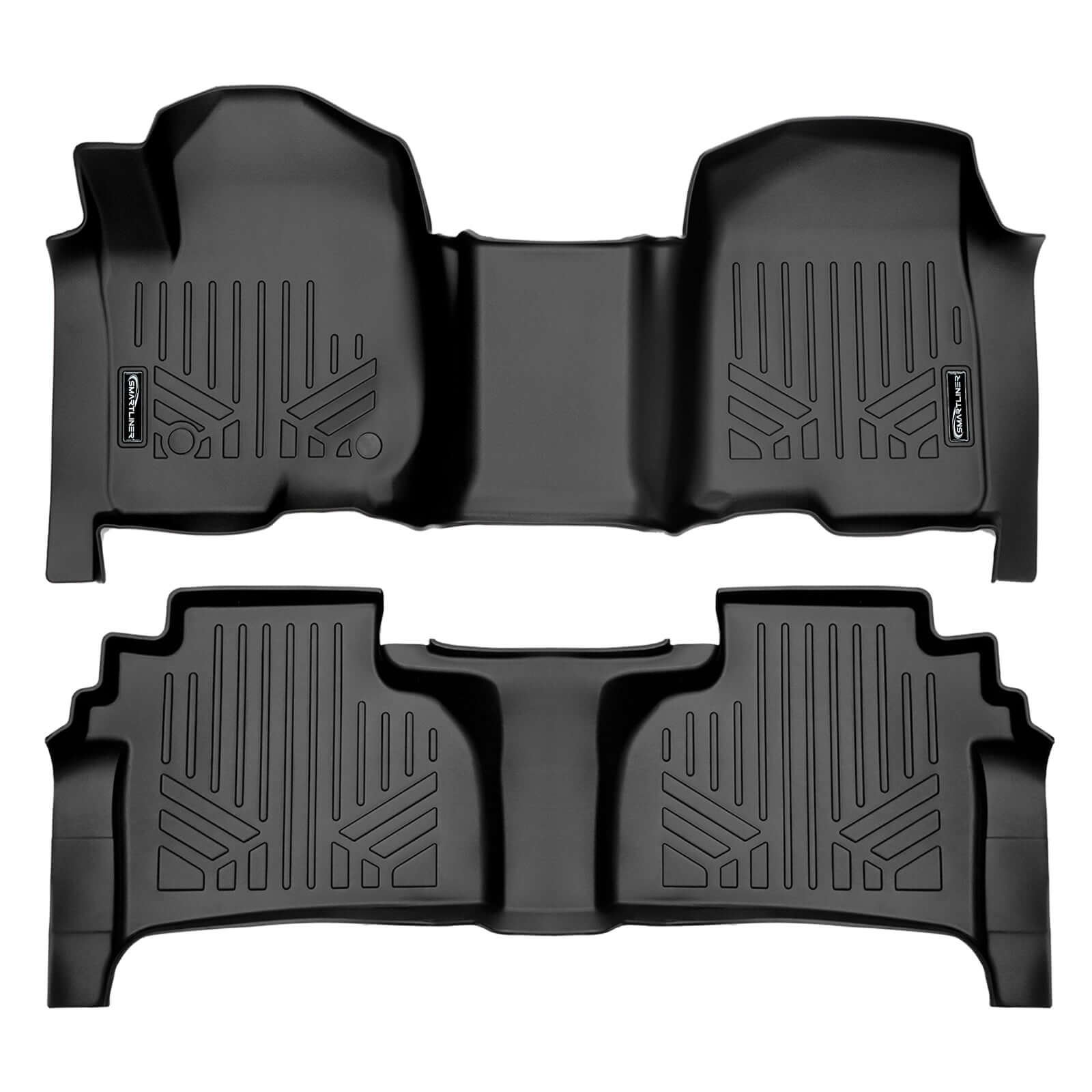 SMARTLINER Custom Fit Floor Liners Compatible With 2020-2025 Chevrolet Silverado 2500 HD | 3500 HD (Double Cab|Carpeted Flooring|1st Row Bench Seat|With Over the Hump Coverage|with 2nd Row Underseat Storage)