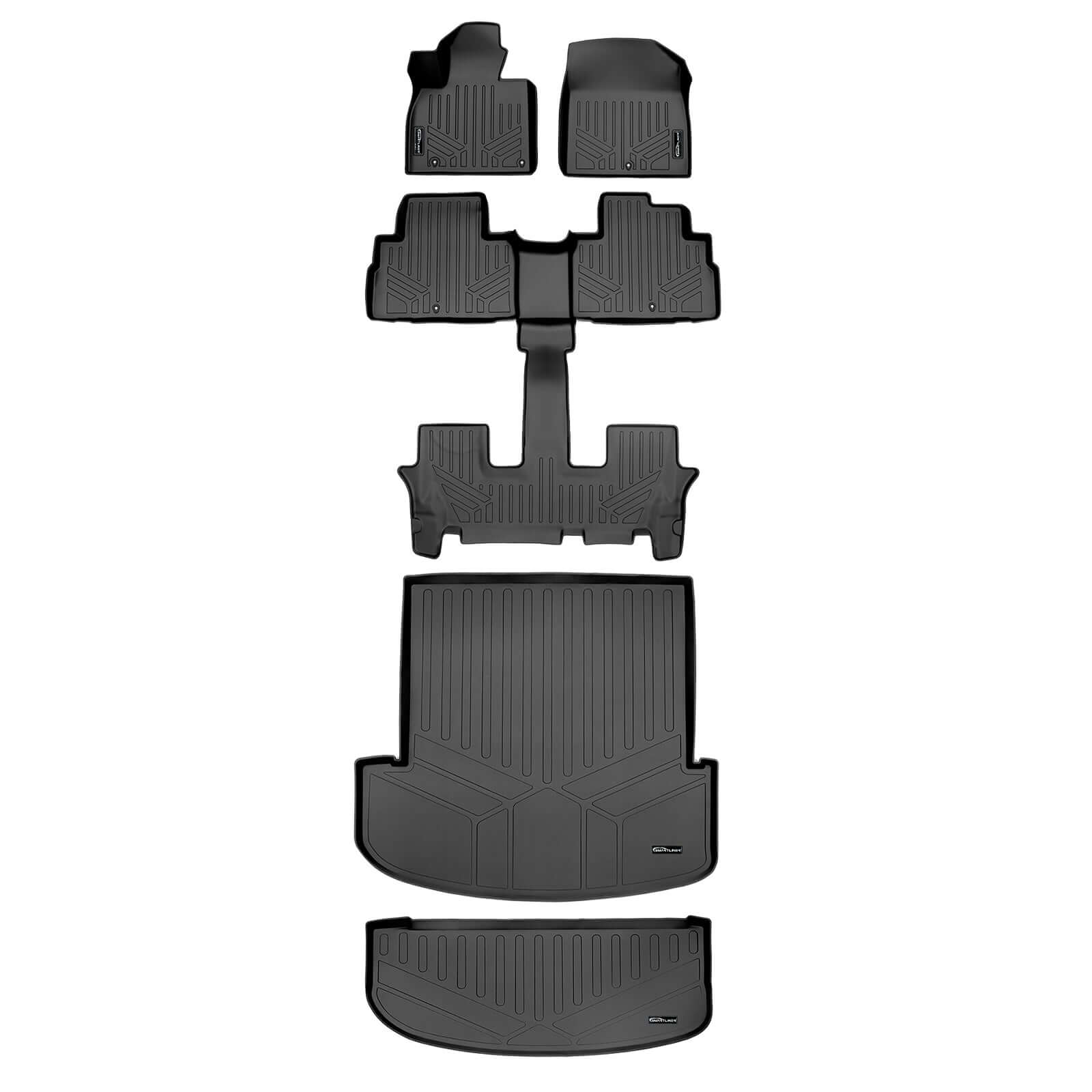 SMARTLINER AUTO™ Custom Fit Floor Liners For 2020-2025 Kia Telluride with 2nd Row Bucket Seat No Center Console with in between Coverage