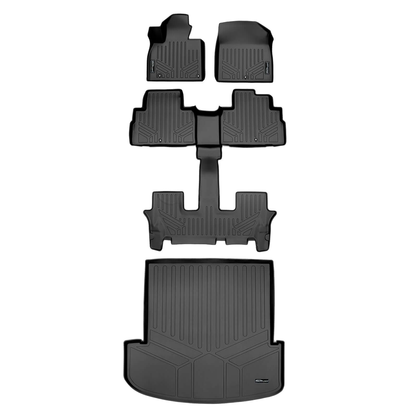 SMARTLINER AUTO™ Custom Fit Floor Liners For 2020-2025 Kia Telluride with 2nd Row Bucket Seat No Center Console with in between Coverage
