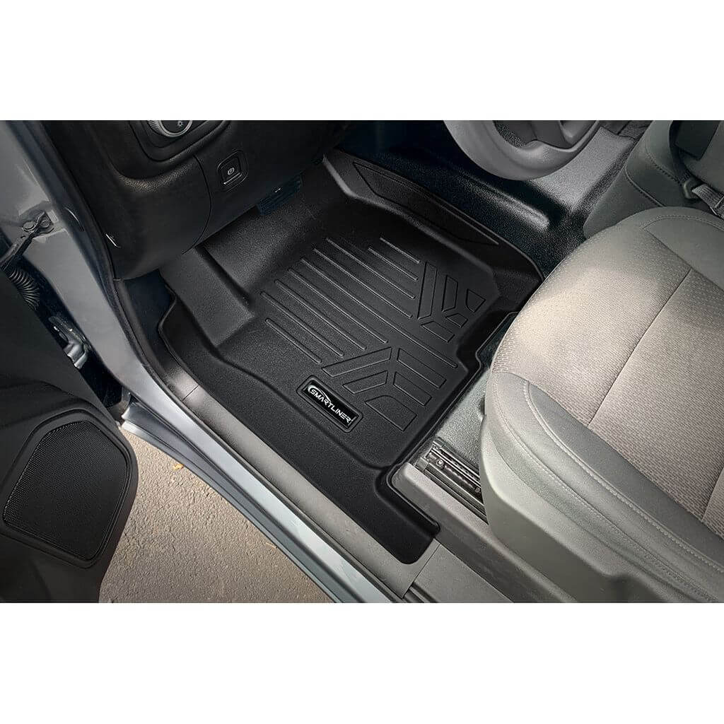 SmartCoverage™ Custom Fit Floor Liners For 2019-2024 Chevrolet Silverado 1500 Crew Cab with Vinyl Flooring and 1st Row Bench Seat (No OTH Coverage) and 2nd Row Underseat Storage