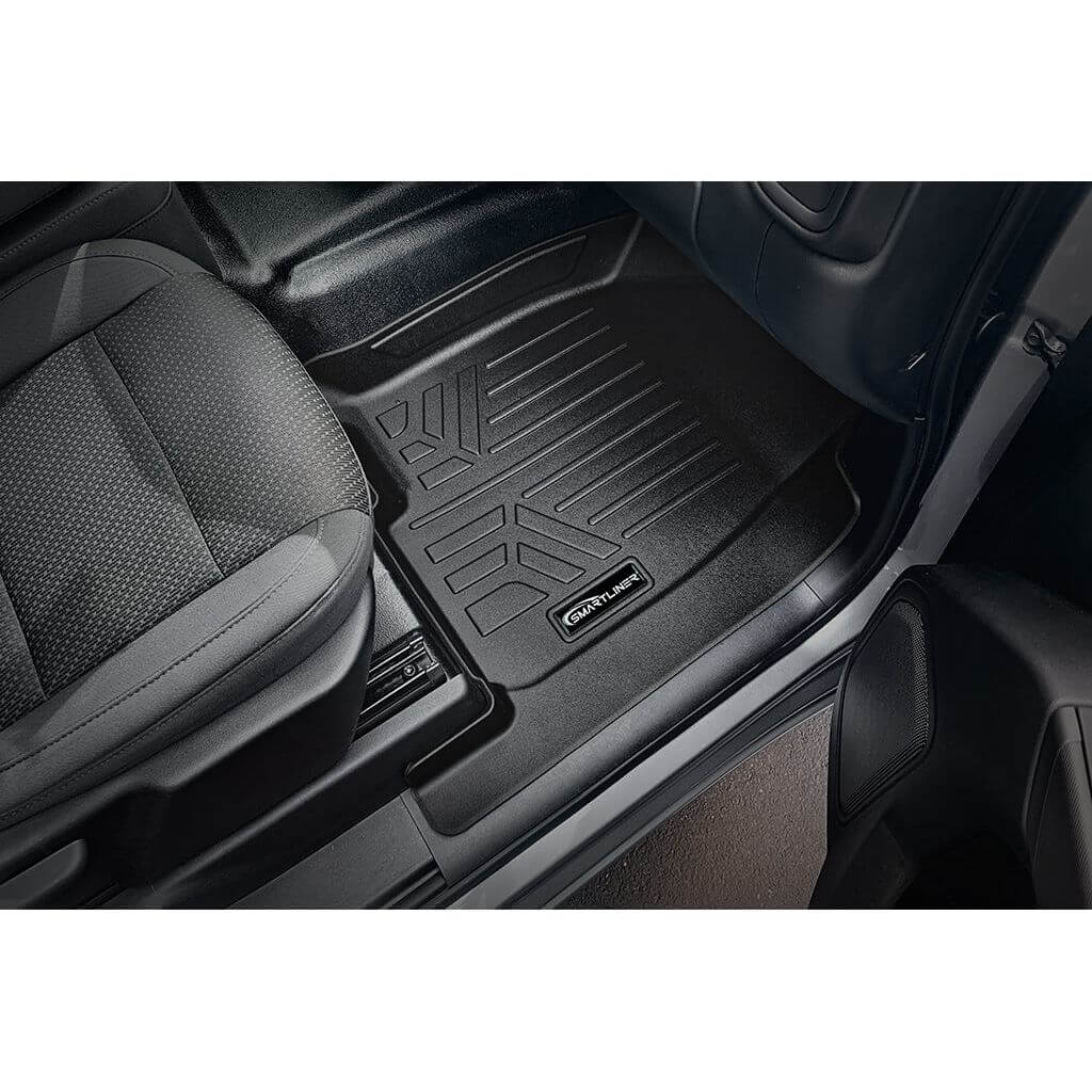 SmartCoverage™ Custom Fit Floor Liners For 2019-2024 Chevrolet Silverado 1500 Crew Cab with Vinyl Flooring and 1st Row Bucket Seats and 2nd Row Underseat Storage