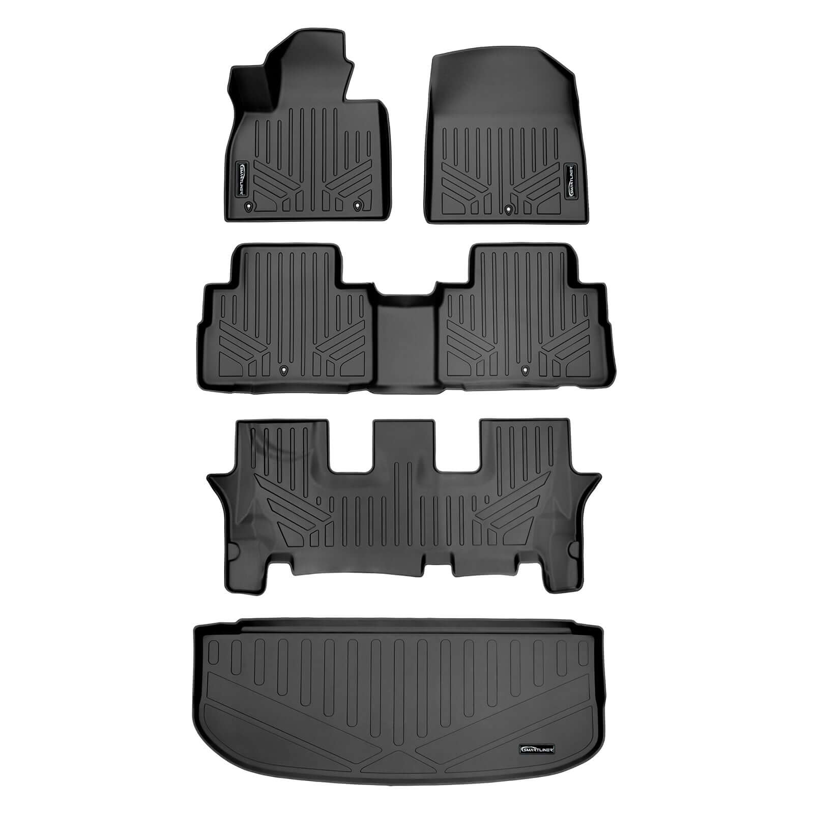 SMARTLINER Custom Fit Floor Liners For 2020-2025 Hyundai Palisade with 2nd Row Bucket Seats With Center Console