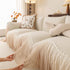 Luxury Sofa Throw Cover with Elegant Ruffled Skirt, Soft Decorative Couch Protector