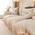 Luxury Sofa Throw Cover with Elegant Ruffled Skirt, Soft Decorative Couch Protector