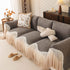 Luxury Sofa Throw Cover with Elegant Ruffled Skirt, Soft Decorative Couch Protector