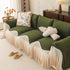 Luxury Sofa Throw Cover with Elegant Ruffled Skirt, Soft Decorative Couch Protector