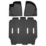 SMARTLINER Custom Fit Black 3 Row Liner Set & Cargo Liner Behind 3rd Row Compatible With 2021-2025 Chrysler Pacifica  (Fits Pinnacle)