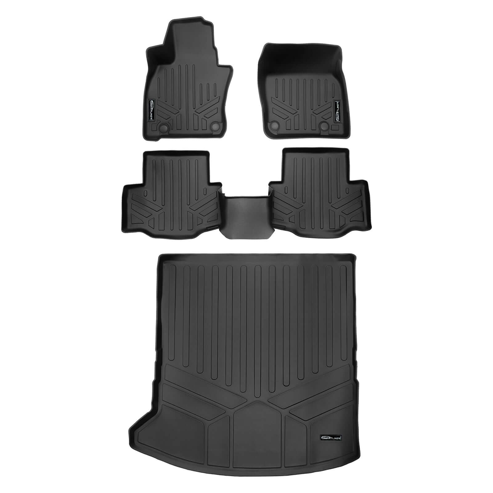 SMARTLINER Custom Fit Floor Liners For 2024-2025 Mazda CX-90 (Only Fits 2nd Row Bucket Seats With Center Console)