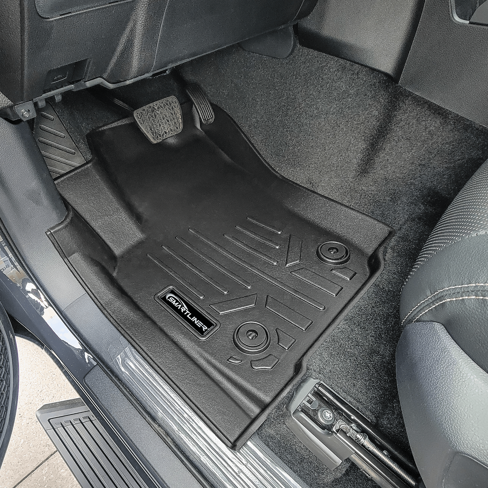 SMARTLINER All Weather Custom Fit Floor Liner Compatible With 2024-2025 Toyota Tacoma Double Cab (Only Fits with 2nd Row Under Seat Storage)
