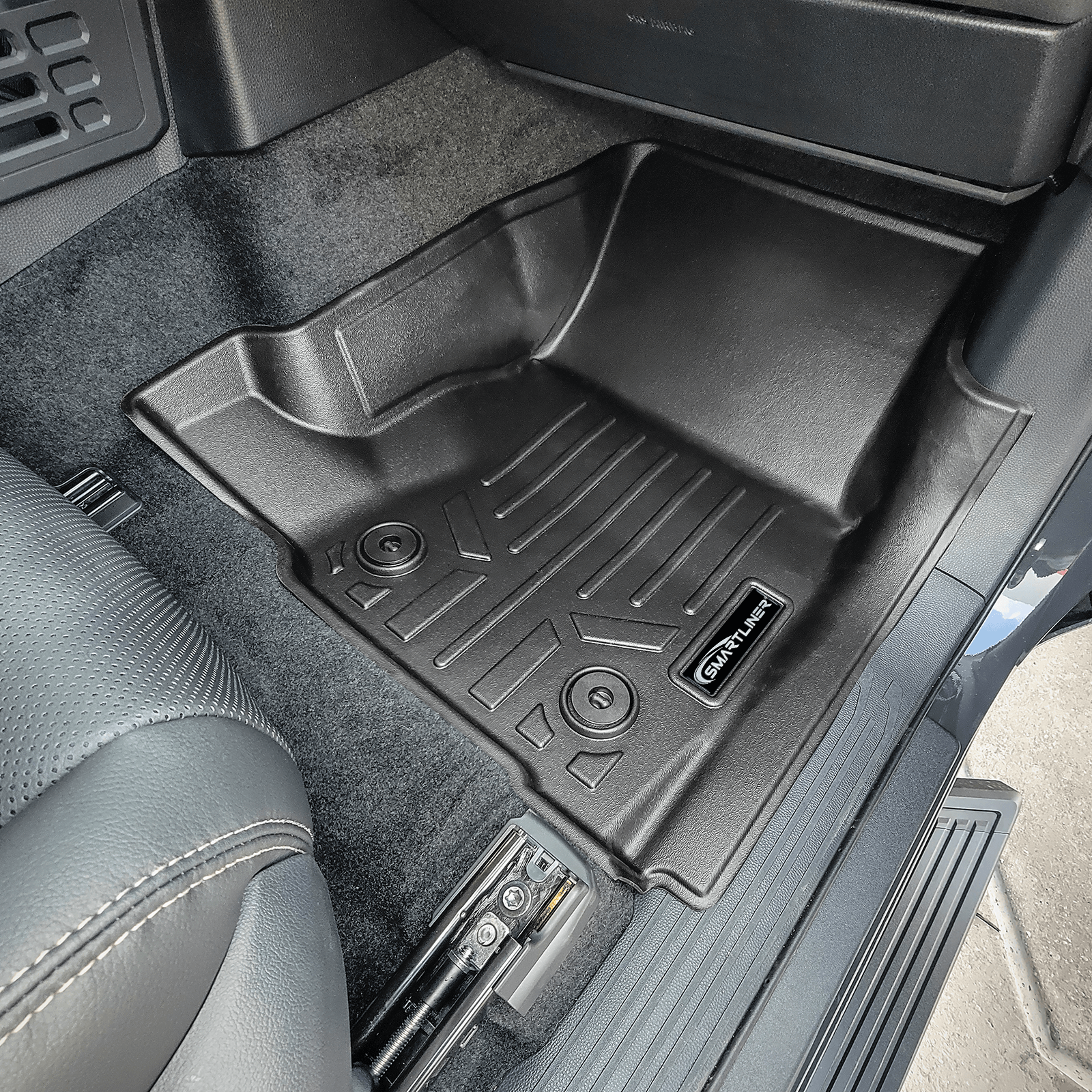 SMARTLINER All Weather Custom Fit Floor Liner Compatible With 2024-2025 Toyota Tacoma Hybrid Carpet Double Cab