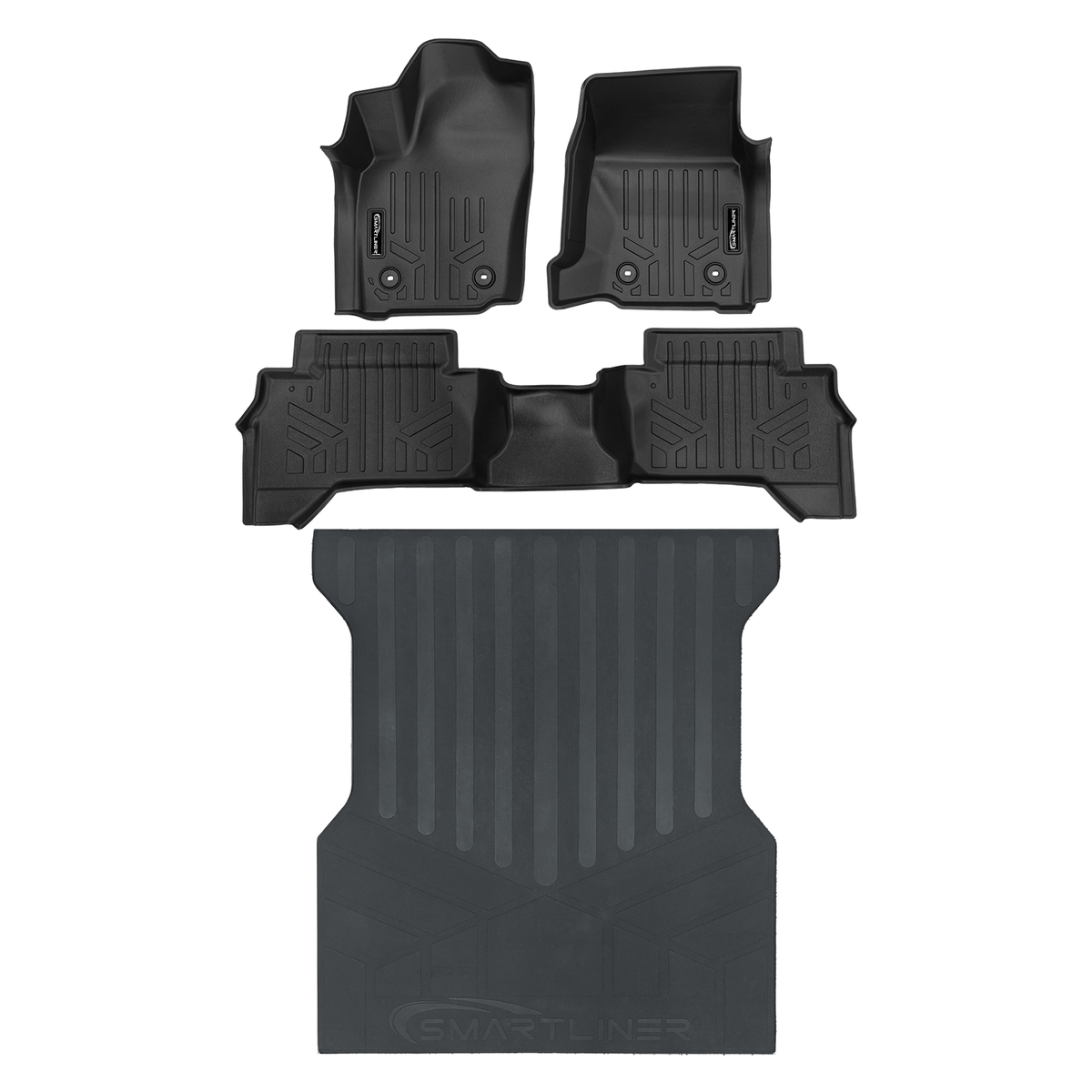 SMARTLINER All Weather Custom Fit Floor Liner Compatible With 2024-2025 Toyota Tacoma Double Cab (Manual Transition)