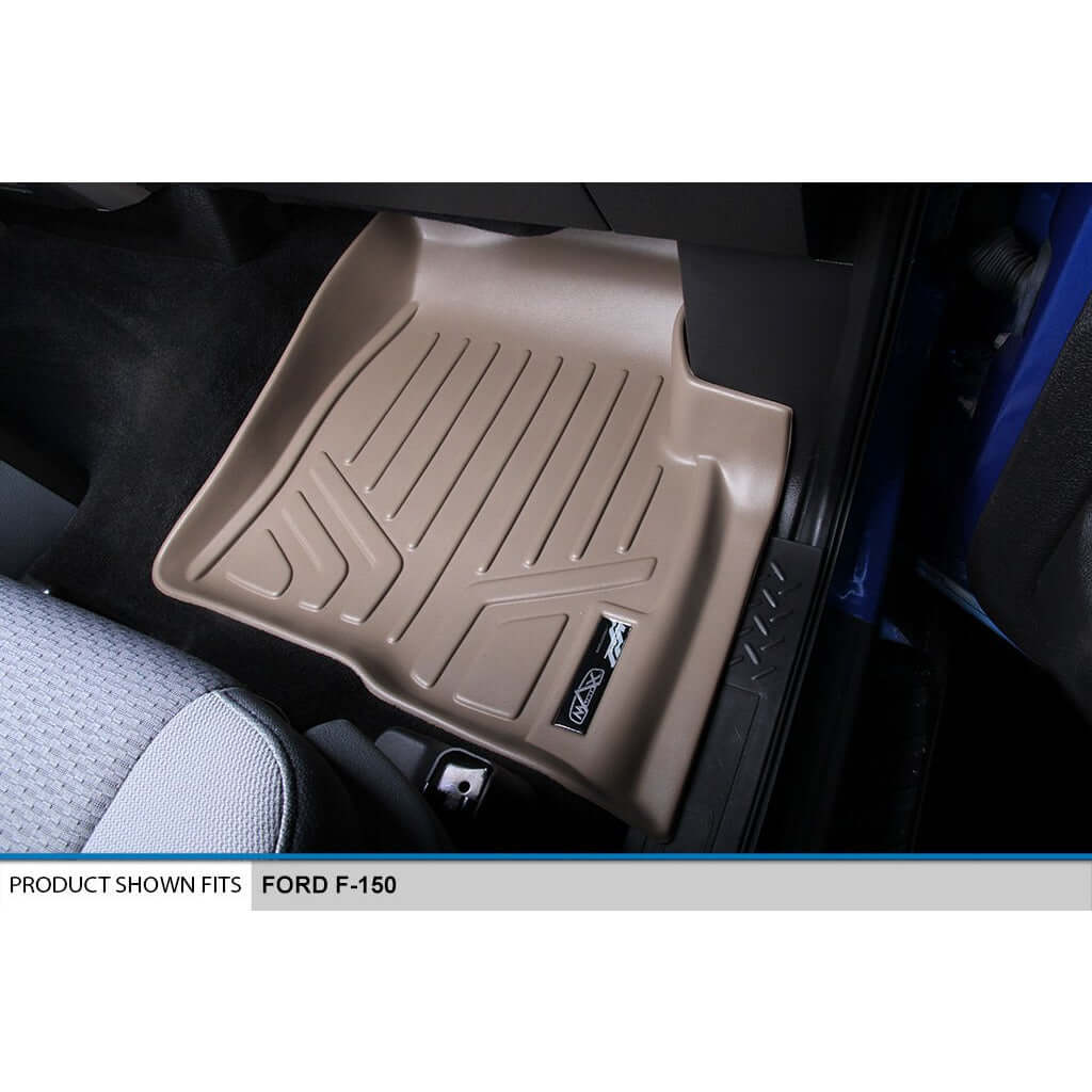 SMARTLINER Custom Fit Floor Liners For 2011-2014 Ford F-150 SuperCab with Flow Center Console