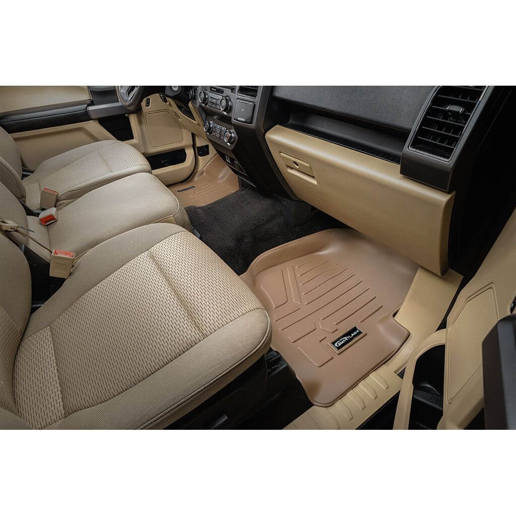 SmartCoverage™ Custom Fit Floor Liners For 2015-2025 Ford F-150 SuperCrew Cab with 1st Row Bench (No OTH) Carpet Flooring with 2nd Rear Underseat Storage
