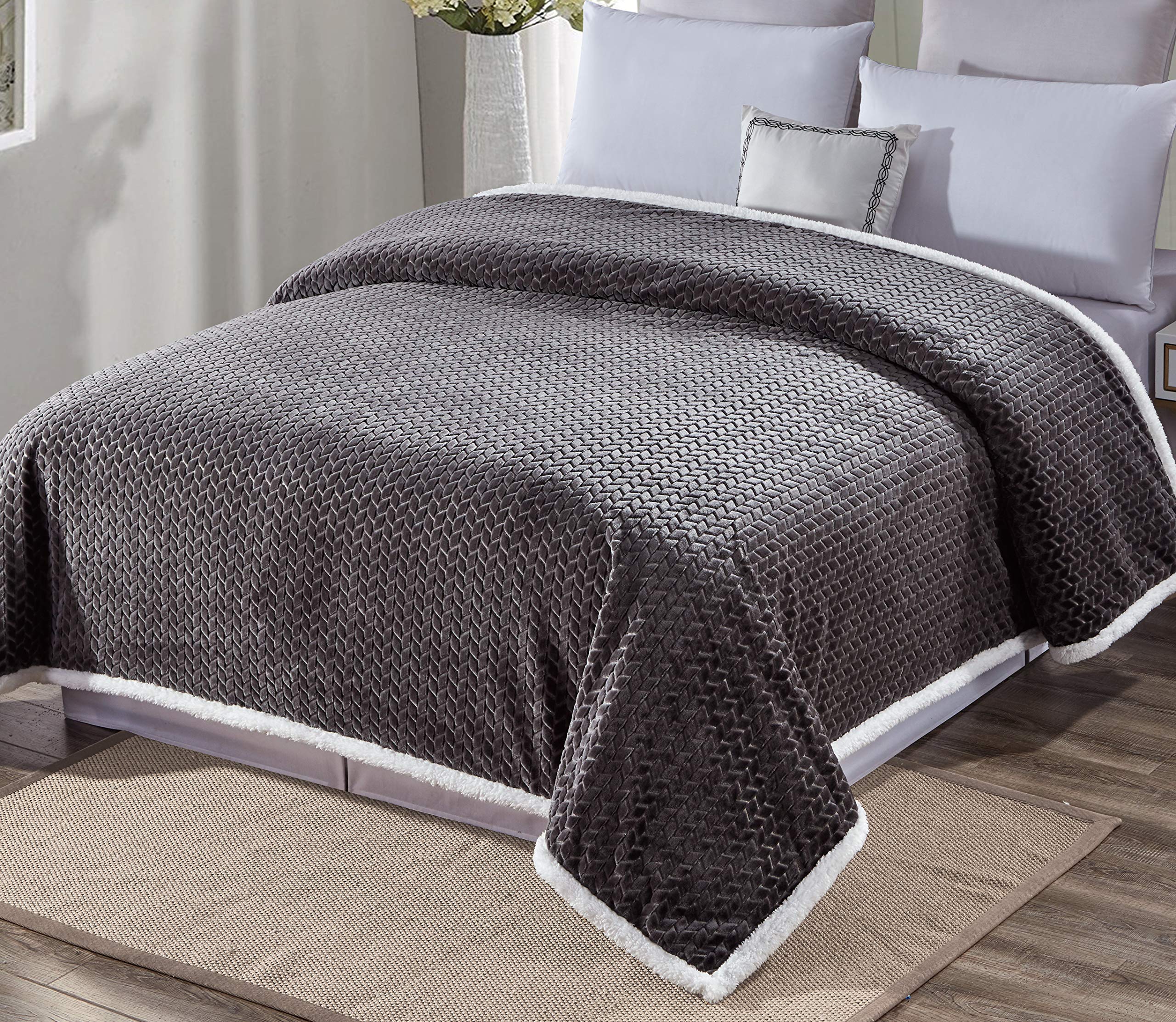 Decor & More Home Essentials Braided Sherpa Blanket