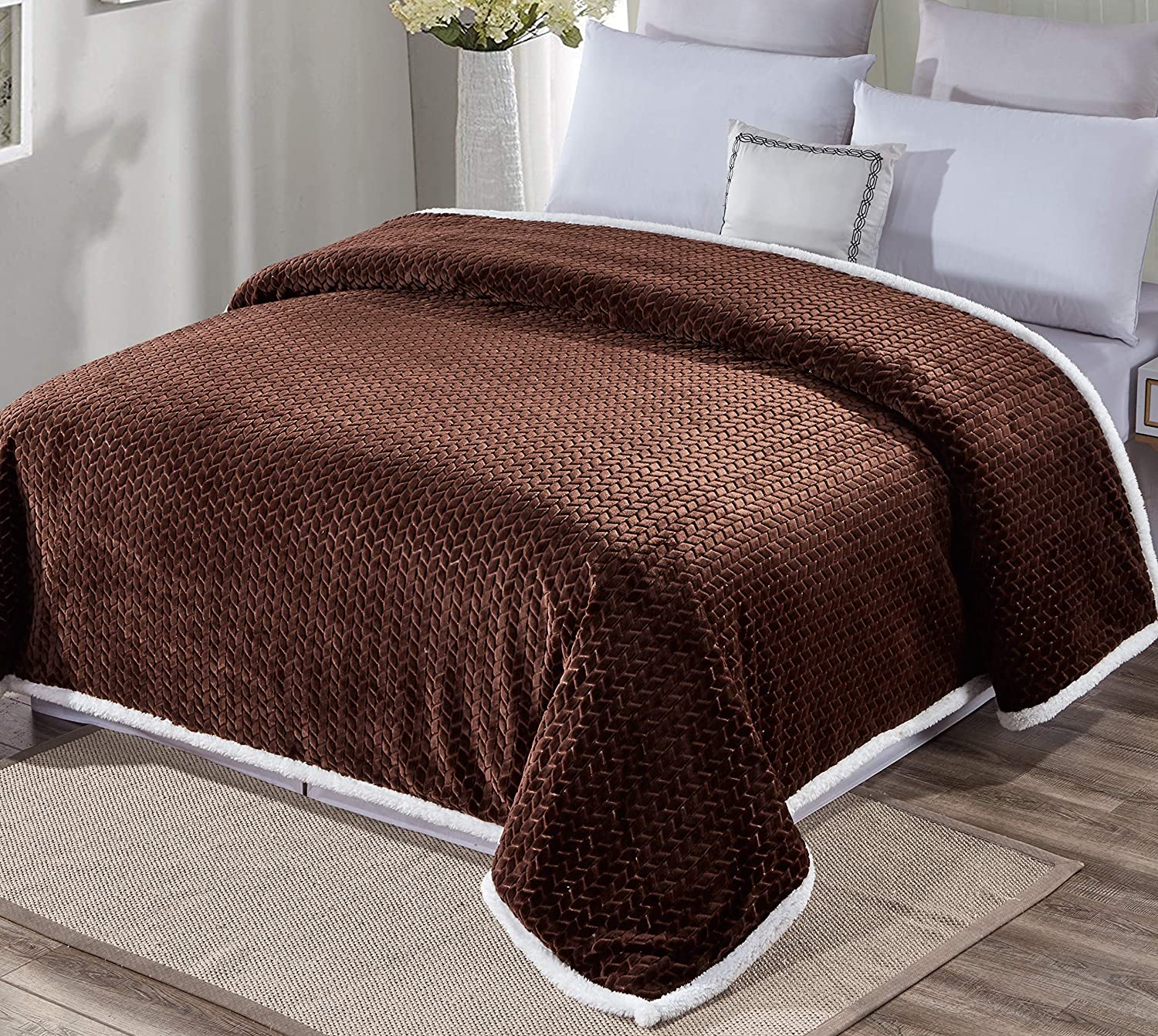 Decor & More Home Essentials Braided Sherpa Blanket