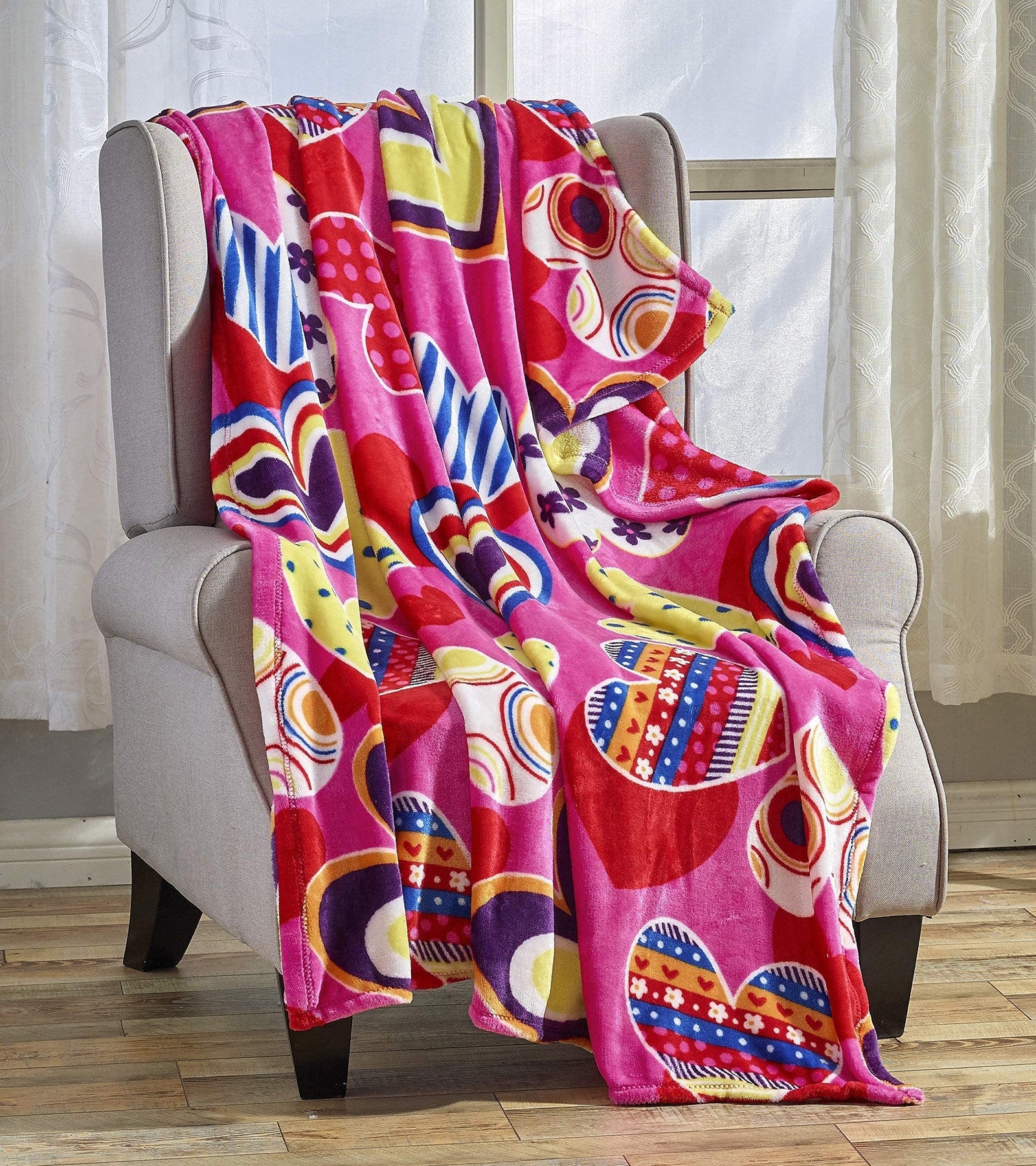 Decor & More Amor Eterno Be Mine Love Collection Valentine's Day Heart Ultra Plush Throw Blanket (50