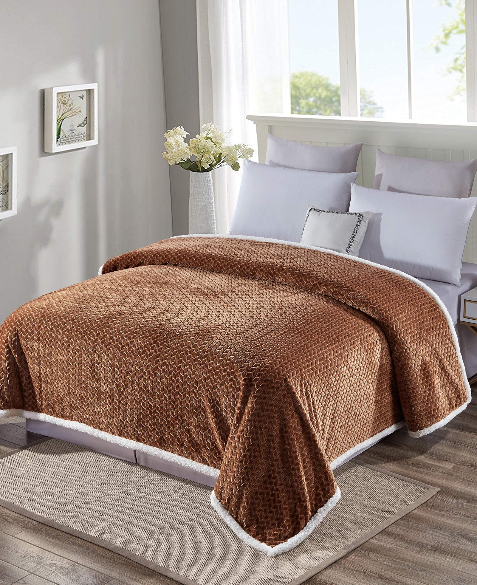 Decor & More Home Essentials Braided Sherpa Blanket