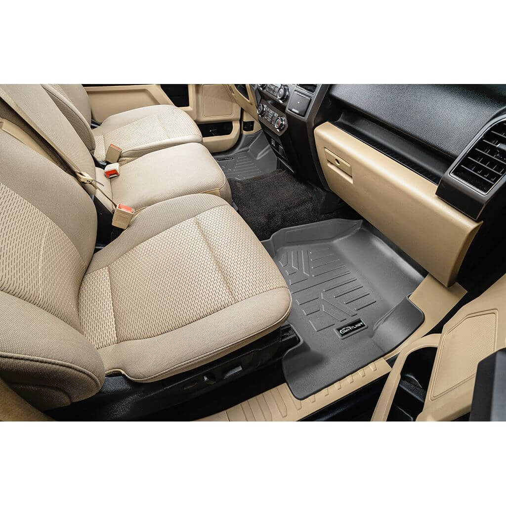 SmartCoverage™ Custom Fit Floor Liners For 2015-2025 Ford F-150 SuperCrew Cab with 1st Row Bench Seat (No OTH and no 2nd Row Underseat Storage) Vinyl Flooring
