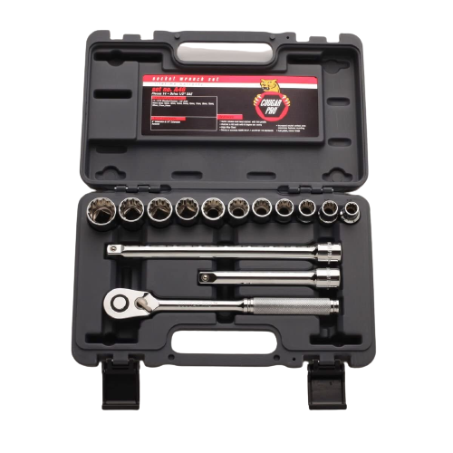 Cougar Pro Socket Wrench Box Set 14 Pieces 1/2
