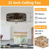 21" Kanpur Farmhouse Flush Mount Reversible Ceiling Fan with LED Lighting and Remote Control