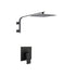 12inch rain head Big arc Wall Mounted Matte Black Shower System with single way Rough-in Valve Body and Trim
