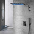 12inch 2 way Big arc Wall Mounted Matte Black Shower System with two function pressure balance Rough-in Valve Body and Trim
